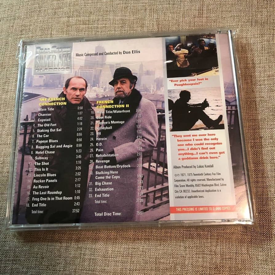 廃盤　オリジナルサウンドトラックCD 「フレンチ・コネクション1&2」限定 廃盤 オリジナルサウンドトラックCD 「フレンチ・コネクション